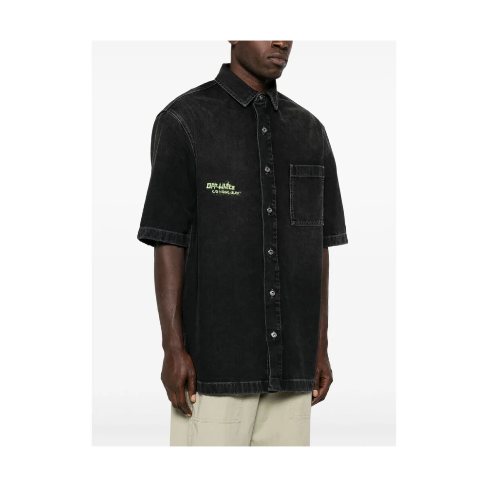 Off White Zwarte Button-Up Shirt met Arrows Logo Black Heren
