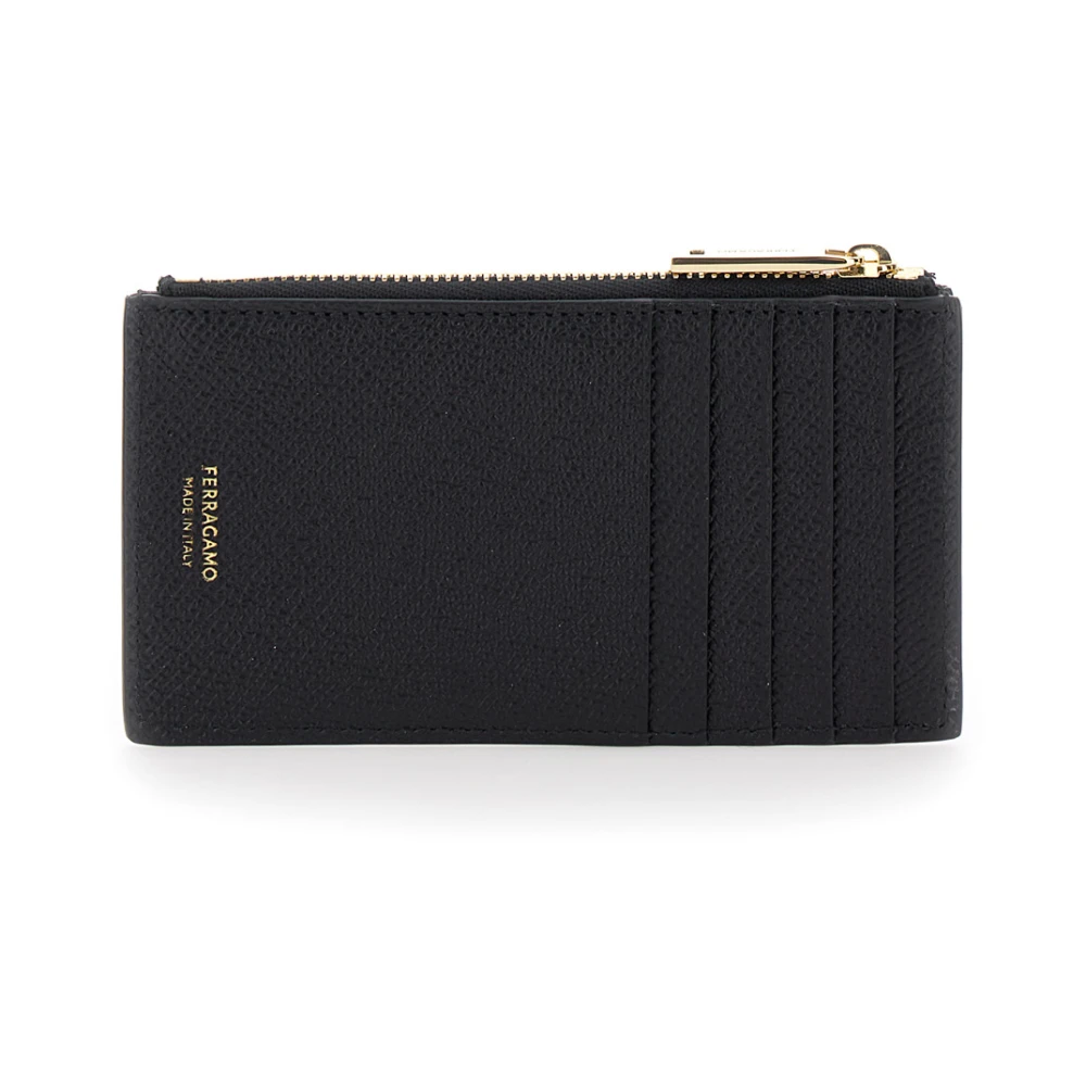 Salvatore Ferragamo Zwarte Micro Gancio Portemonnees Black Heren