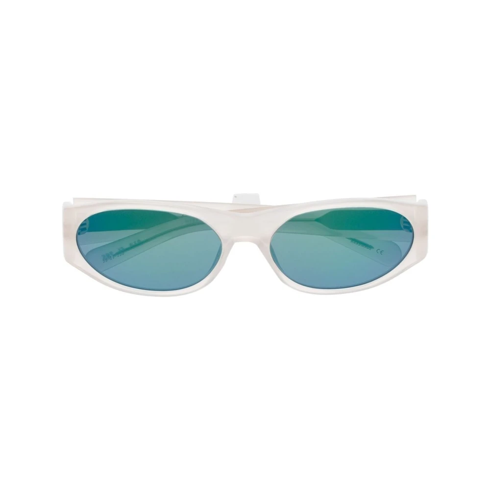 Hvide Runde Solbriller med Tonede Glas