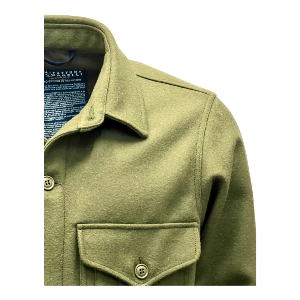 Manifattura Ceccarelli Italiaanse wollen cruiserjas legergroen Green Heren