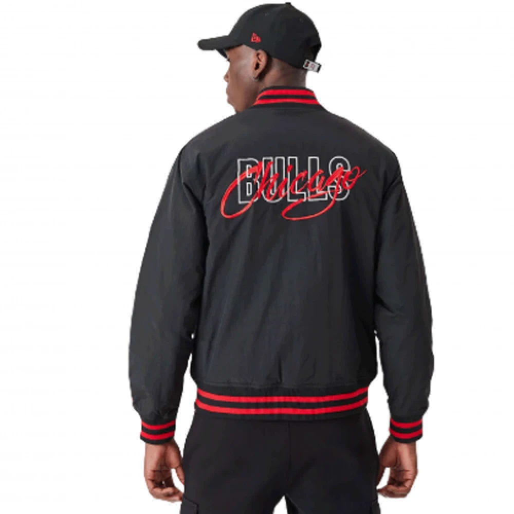 new era Chicago Bulls Bomberjack Rood Zwart Black Heren