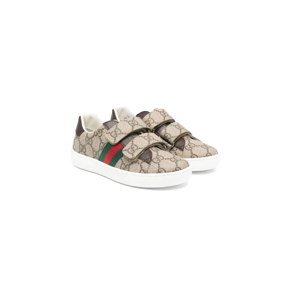 Gucci Kids Ace GG Supreme Sneakers White, Flicka