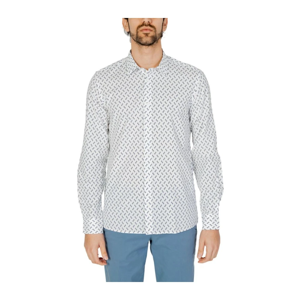 Antony Morato Witte Katoenen Overhemd Lange Mouw White Heren