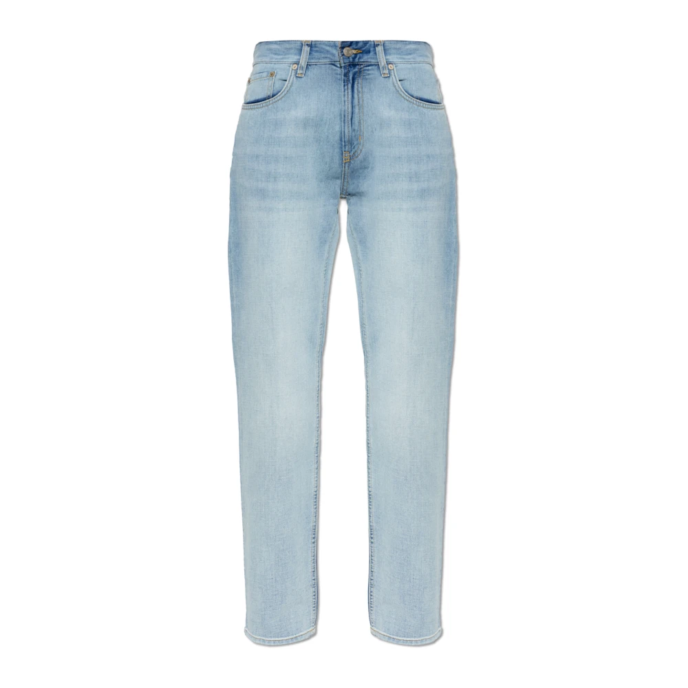 Emporio Armani Mannelijk Blauw Jeans Heren, W30, Katoen, Jeans Met Logo-Vormige Applicatie