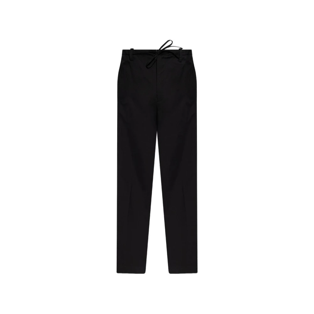 Dries Van Noten Black Drawstring Trousers - Male - Straight Trousers - M - Trousers