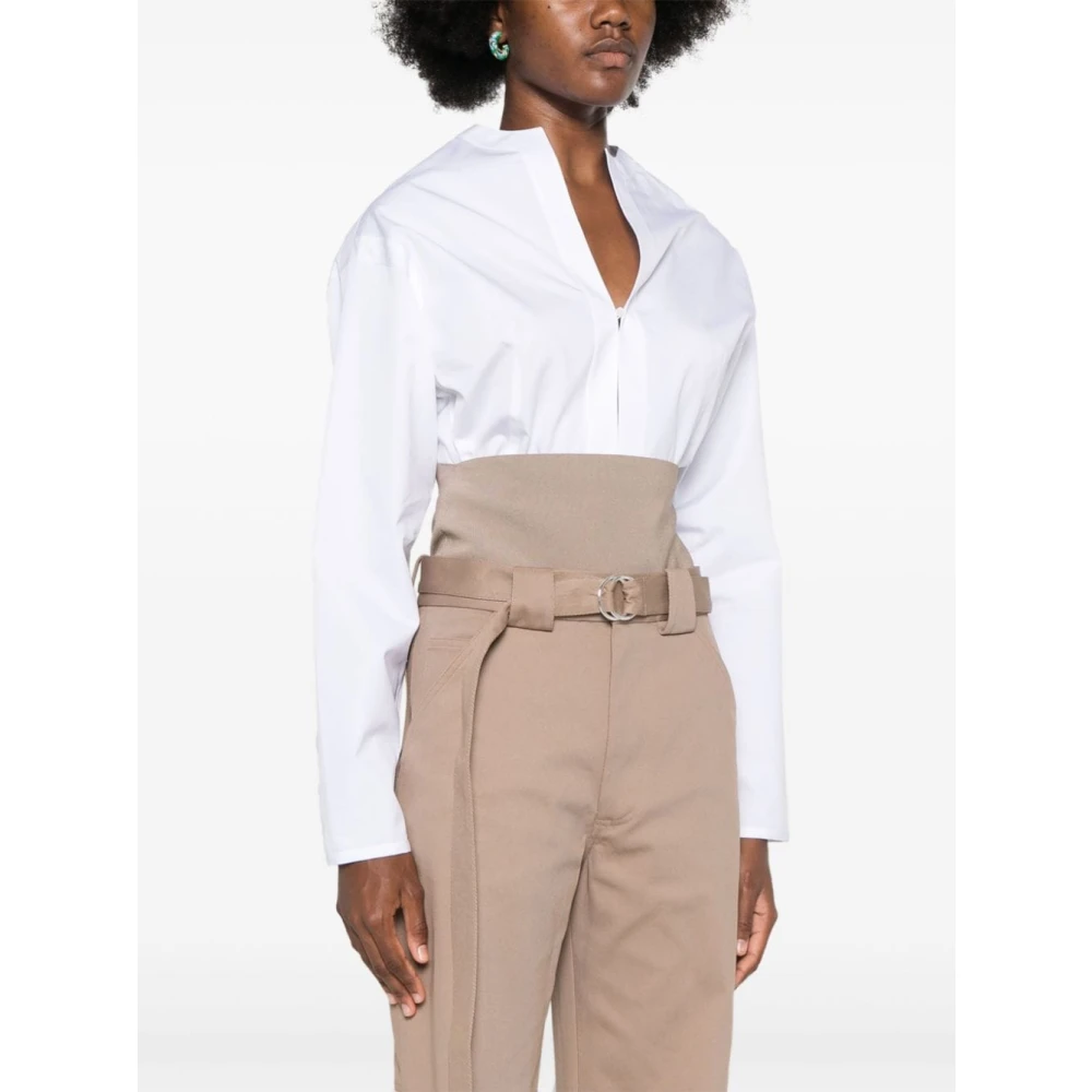 Alaïa Witte Katoenen Bodysuit Shirt White Dames