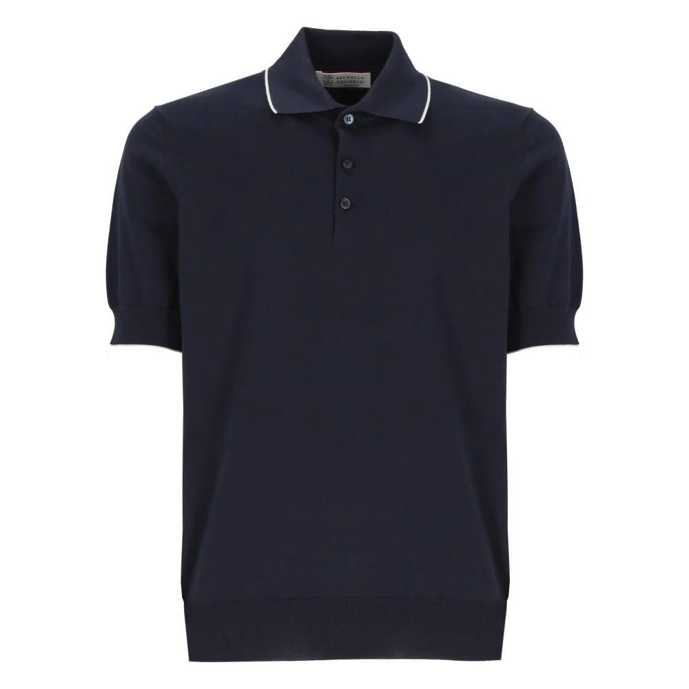 BRUNELLO CUCINELLI Blauw Poloshirt voor Mannen Blue Heren
