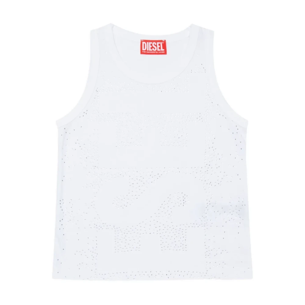 Diesel Girls White Kids Sleeveless Tops, 10 Y, Sleeveless Top