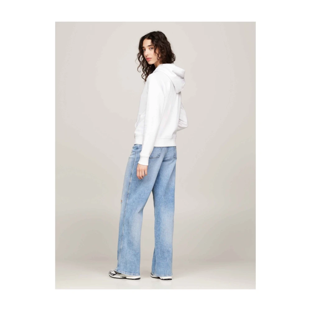 Tommy Jeans Hoodie van katoen Wit White Dames