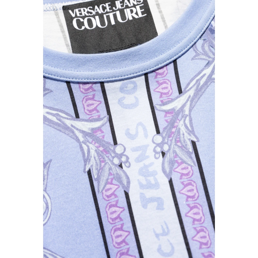 Versace Jeans Couture Bedrukt T-shirt Purple Heren