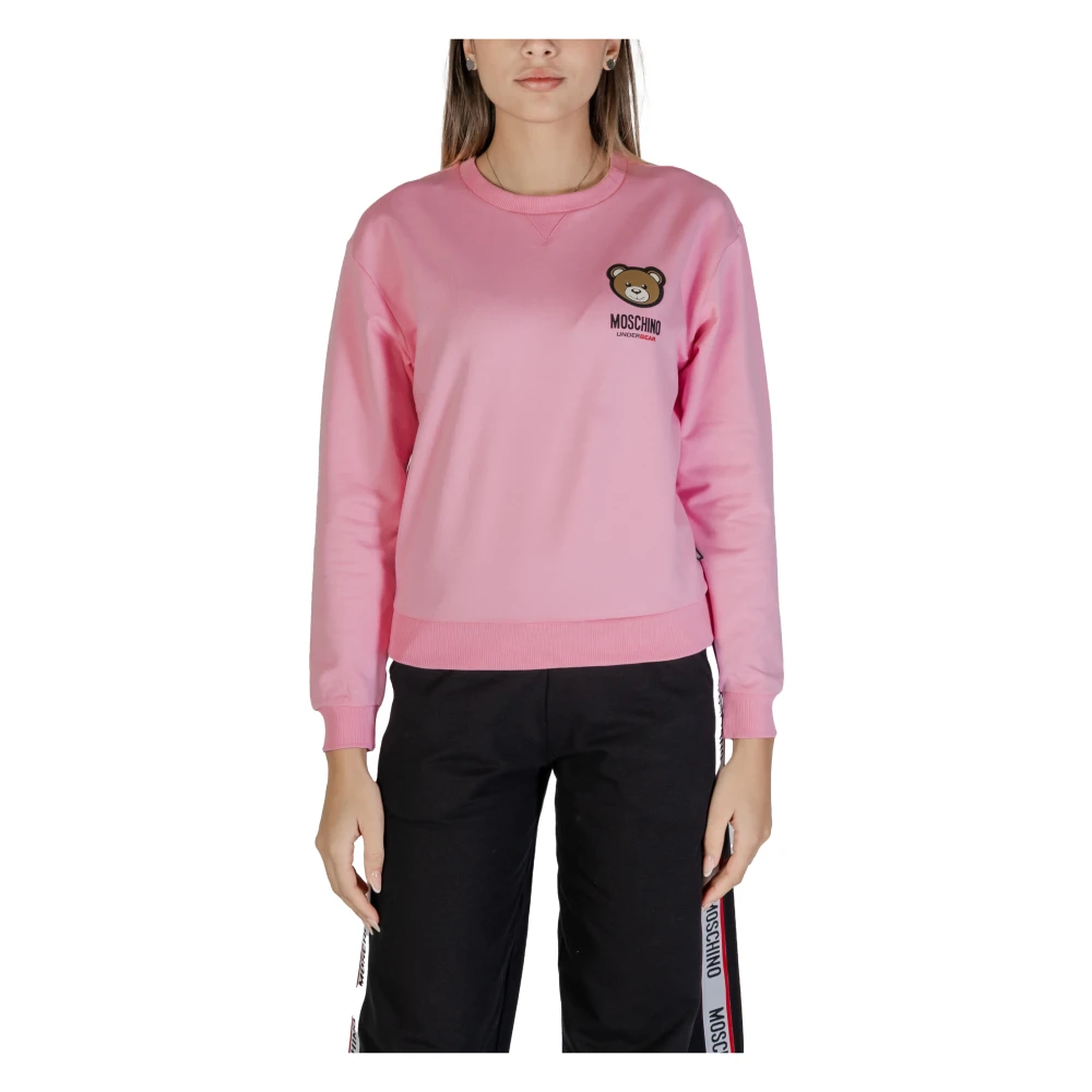 Moschino Herfst Winter Dames Hoodless Sweatshirt Pink Dames