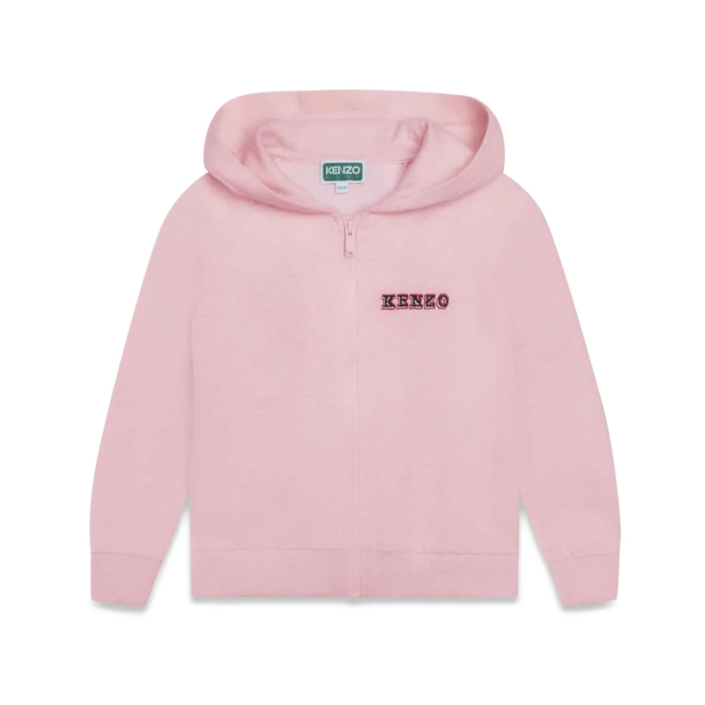 Kenzo Bomull Zipper Hoodie Tillverkad i Kina Pink, Pojke