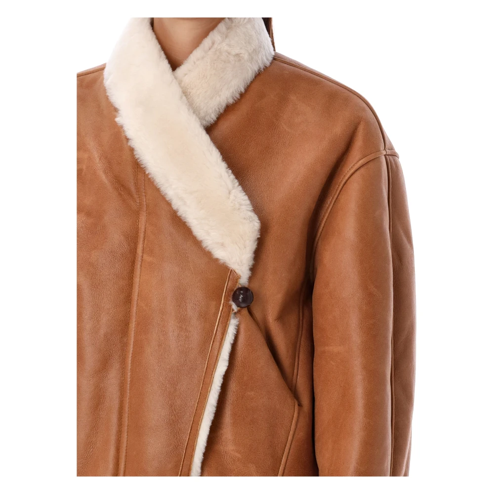 Isabel marant Shearling Cropped Jacket Cinnamon Aw24 Brown Dames