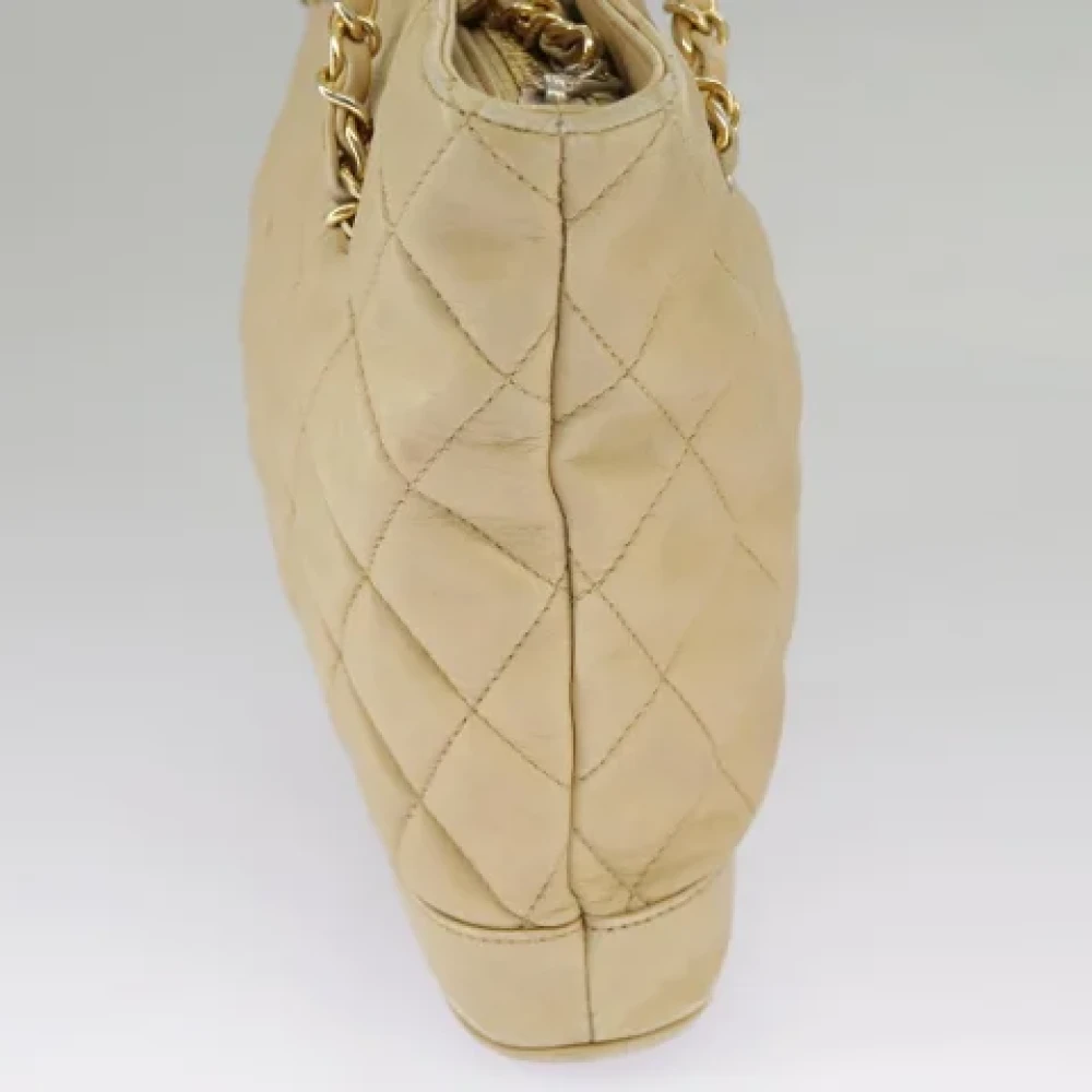 Chanel Vintage Pre-owned Leather chanel-bags Beige Dames