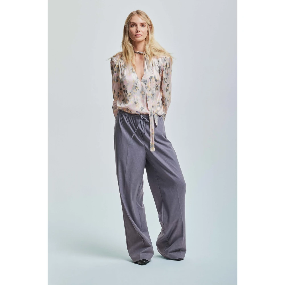 Kocca Elegante Gestreepte Broek met Koord Multicolor Dames