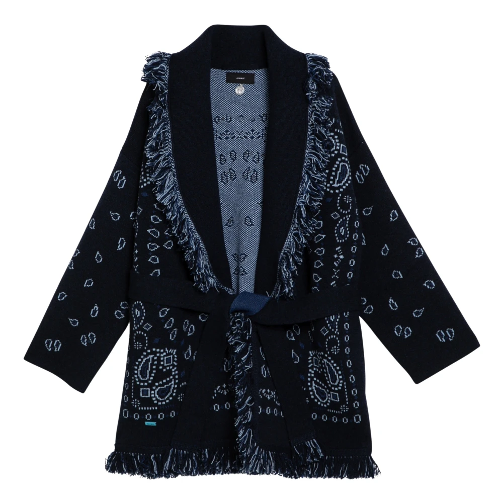 Alanui Korte Cardigan Trui Blue Dames