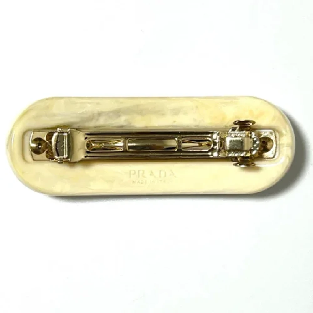Prada Vintage Pre-owned Metal hair-accessories Beige Dames