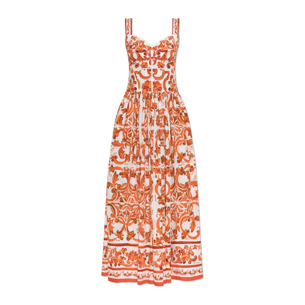 Dolce and Gabbana Women's Ruched Sweetheart Neckline Midi Dress - Varante Abbnata - Size 10 (S) - Image 5