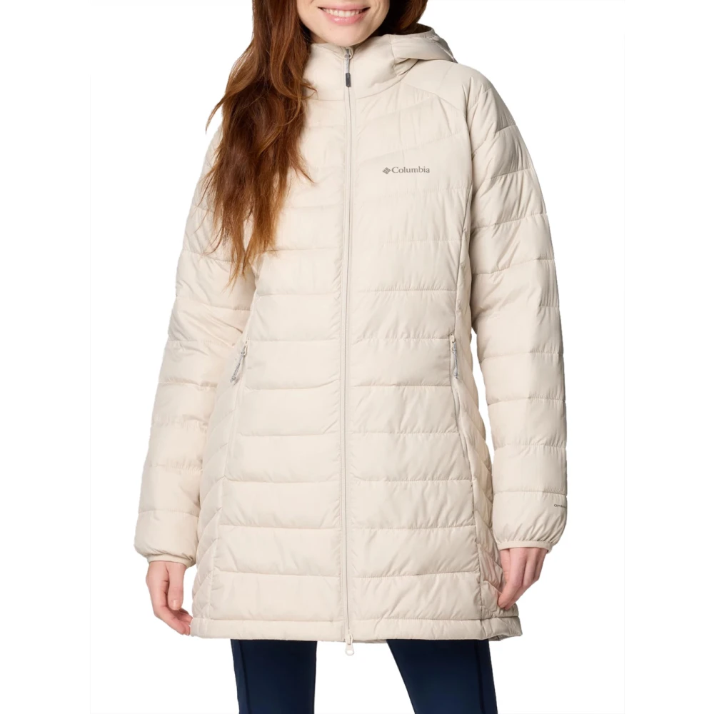 Columbia Powder Lite Mid Ivoor Winterjas White Dames