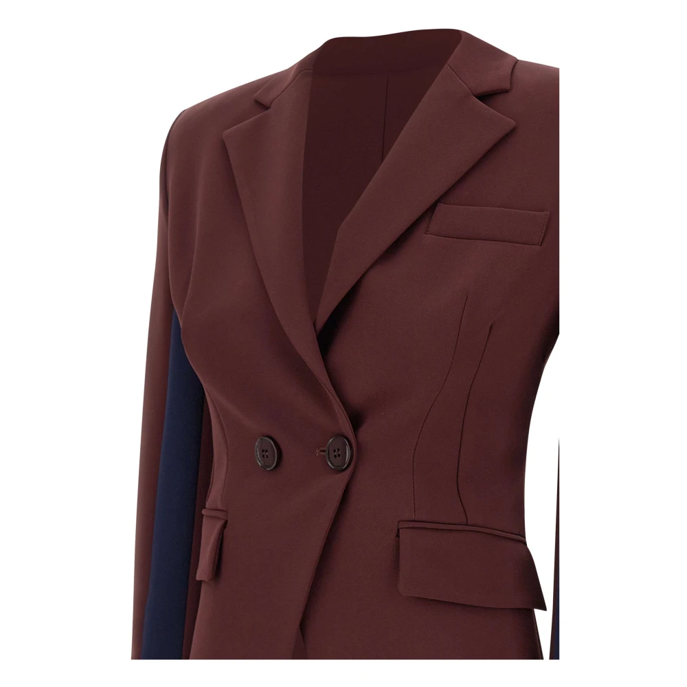 Elisabetta Franchi Bordeaux Blazer met Asymmetrische Sluiting Red Dames