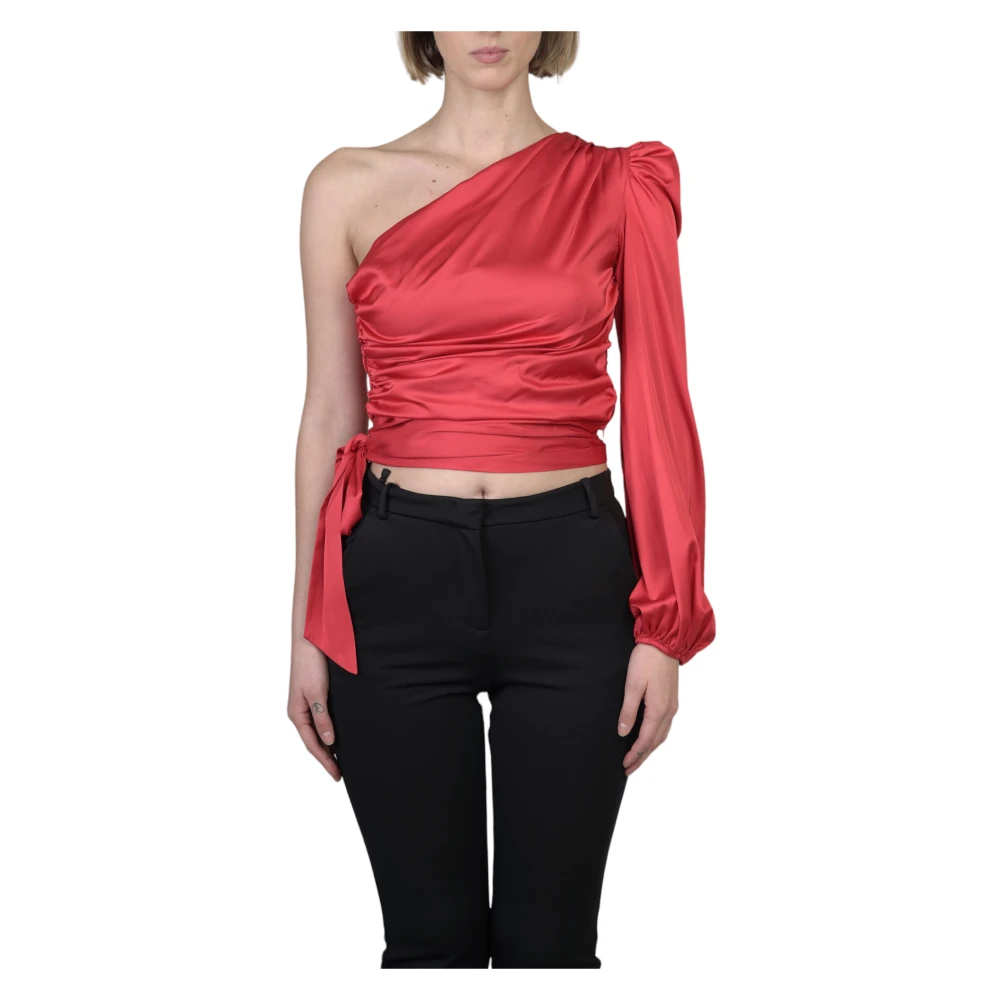 Pinko Thira One-Shoulder Blouse Red Dames