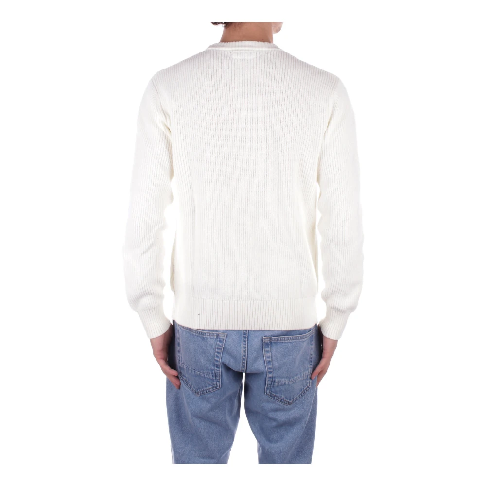 Guess Witte Logo Front Sweater White Heren