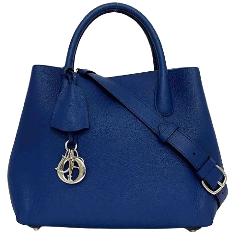 Dior Vintage Pre-owned Leather dior-bags Blue Dames