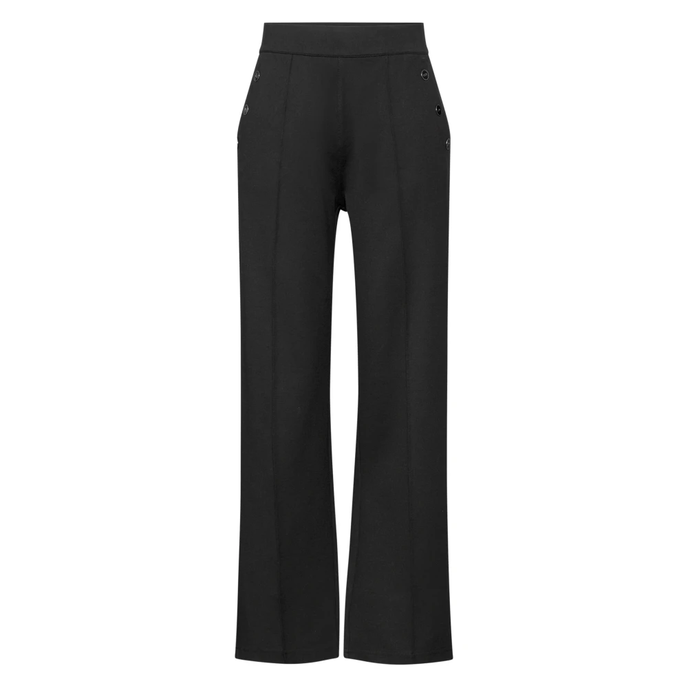 Street One High Waist Straight Leg Casual Broek Black Dames