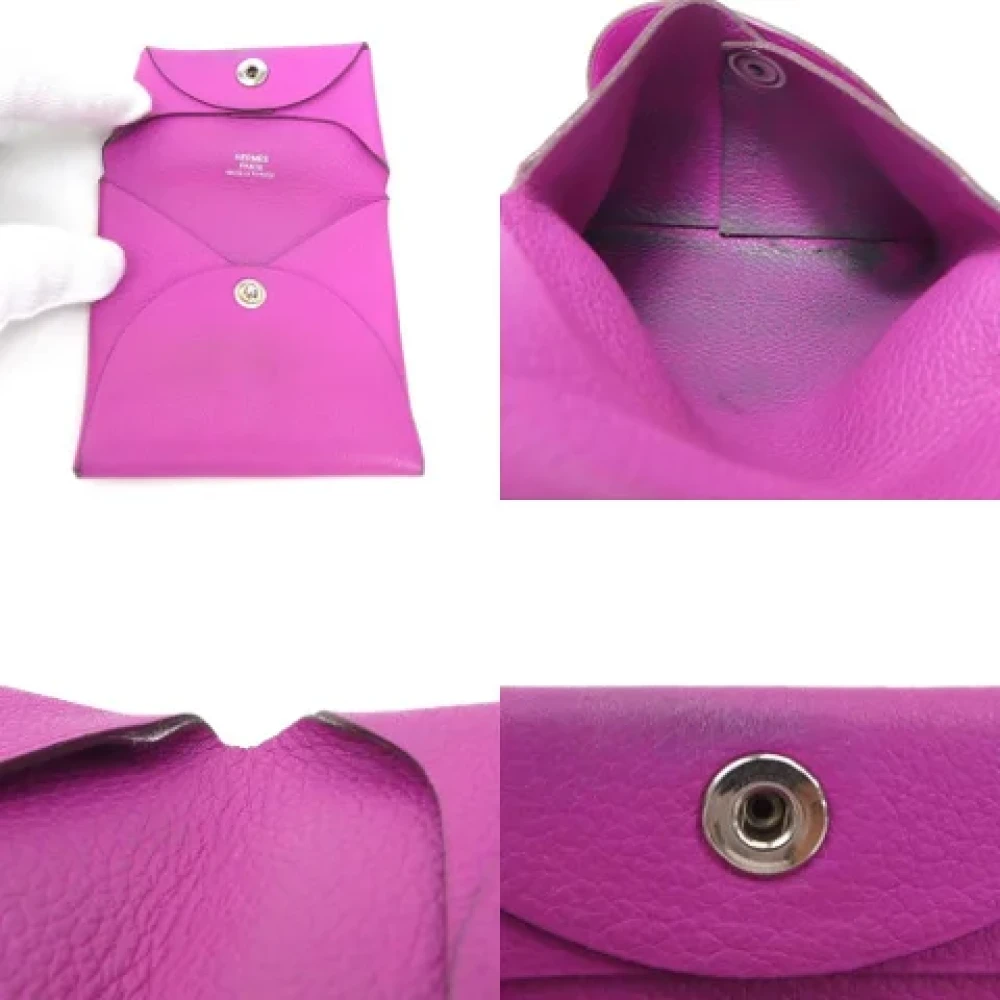 Hermès Vintage Pre-owned Leather wallets Purple Dames