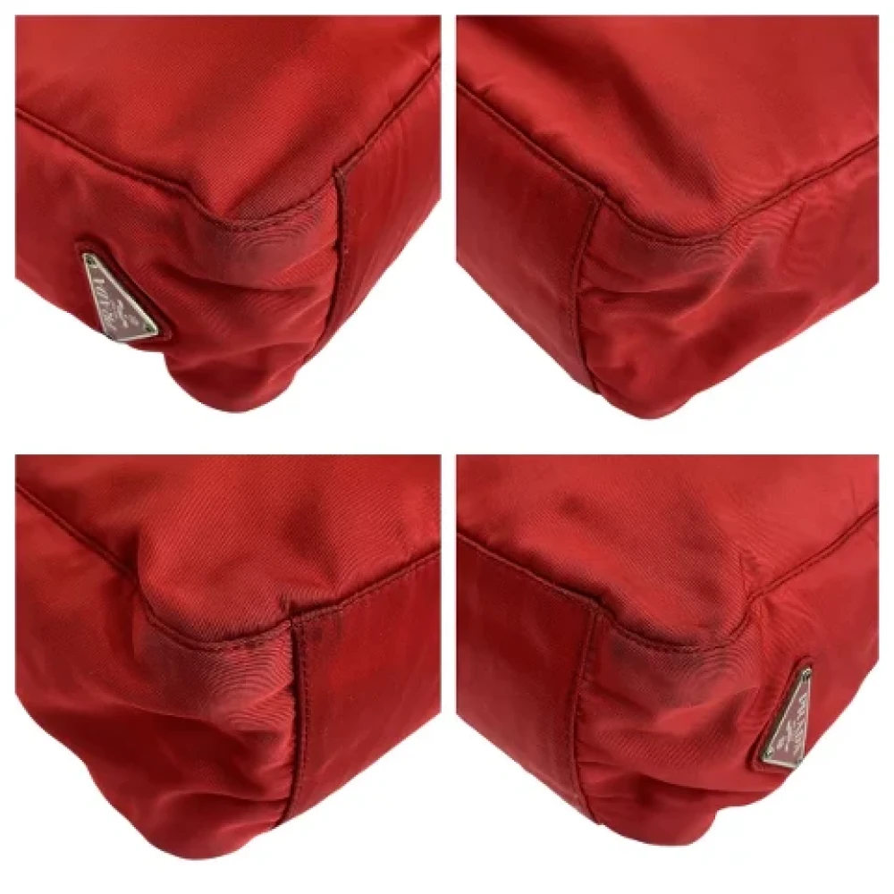 Prada Vintage Pre-owned Canvas totes Red Dames