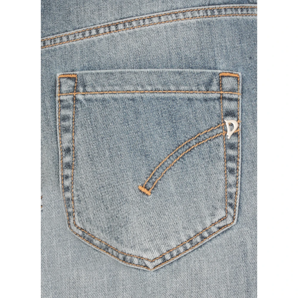 Dondup Blauwe Katoenen Jeans met Juweelknopen Blue Dames