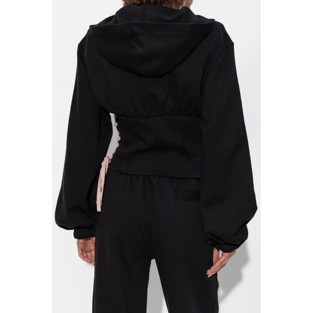 Versace Jeans Couture Sweatshirt met decoratieve zijveters Black Dames