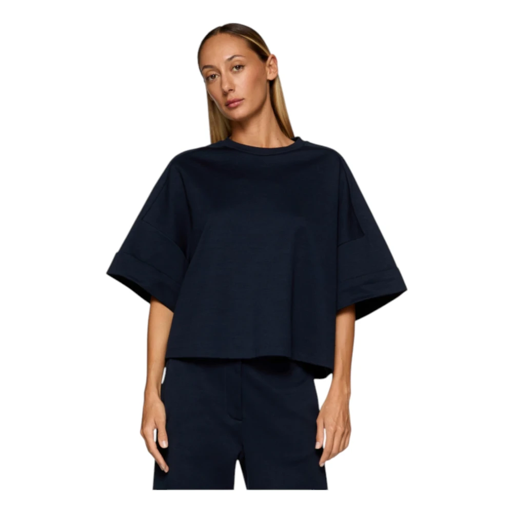 Dondup Navy Oversized Crew-neck T-shirt Blue Dames