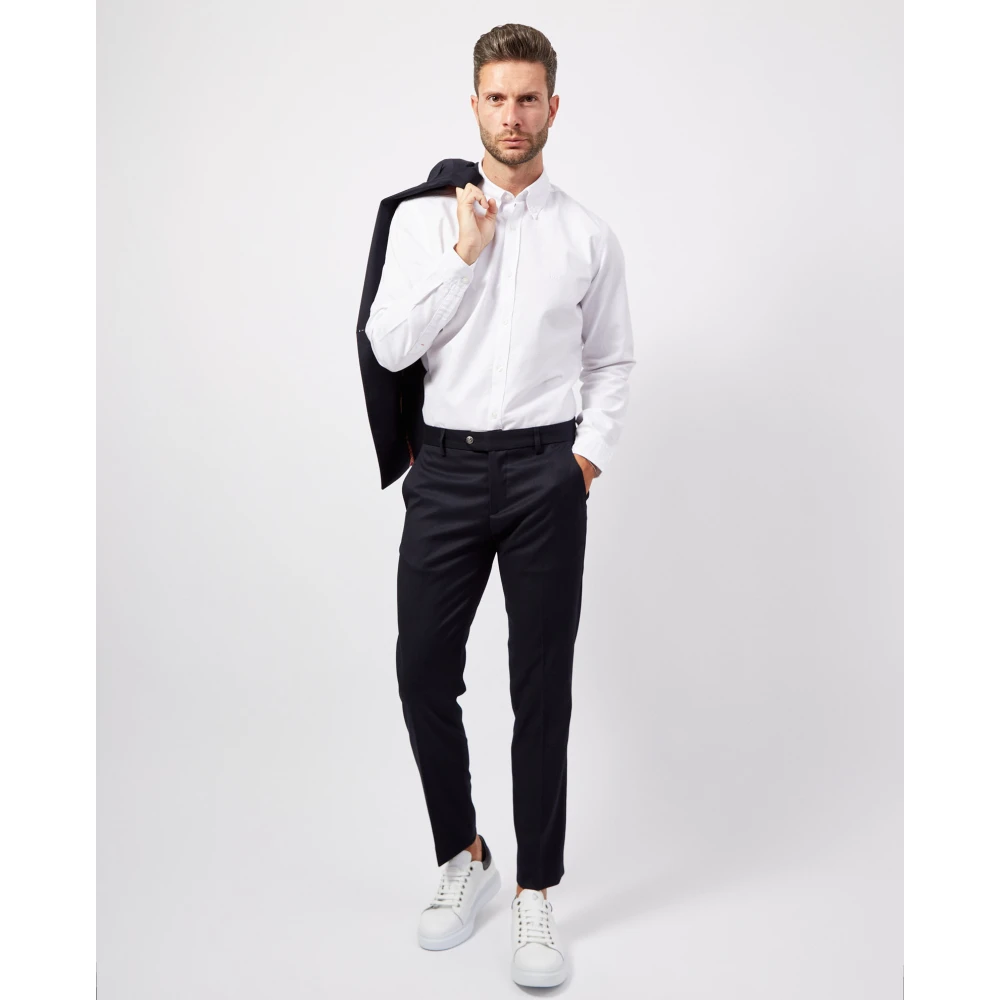 Hugo Boss Witte Oxford Overhemd met Natuurlijke Wassing White Heren