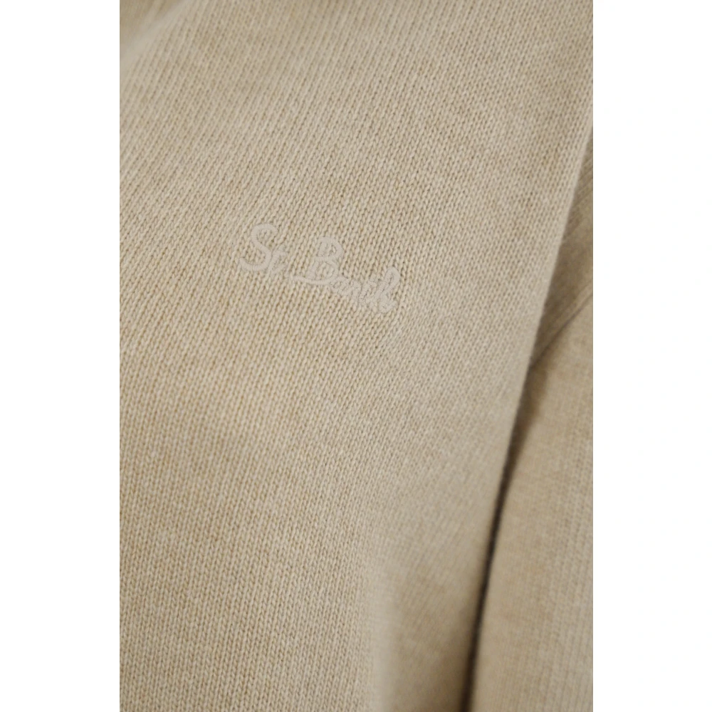 MC2 Saint Barth Wol Cashmere Polo Sweater Beige Dames