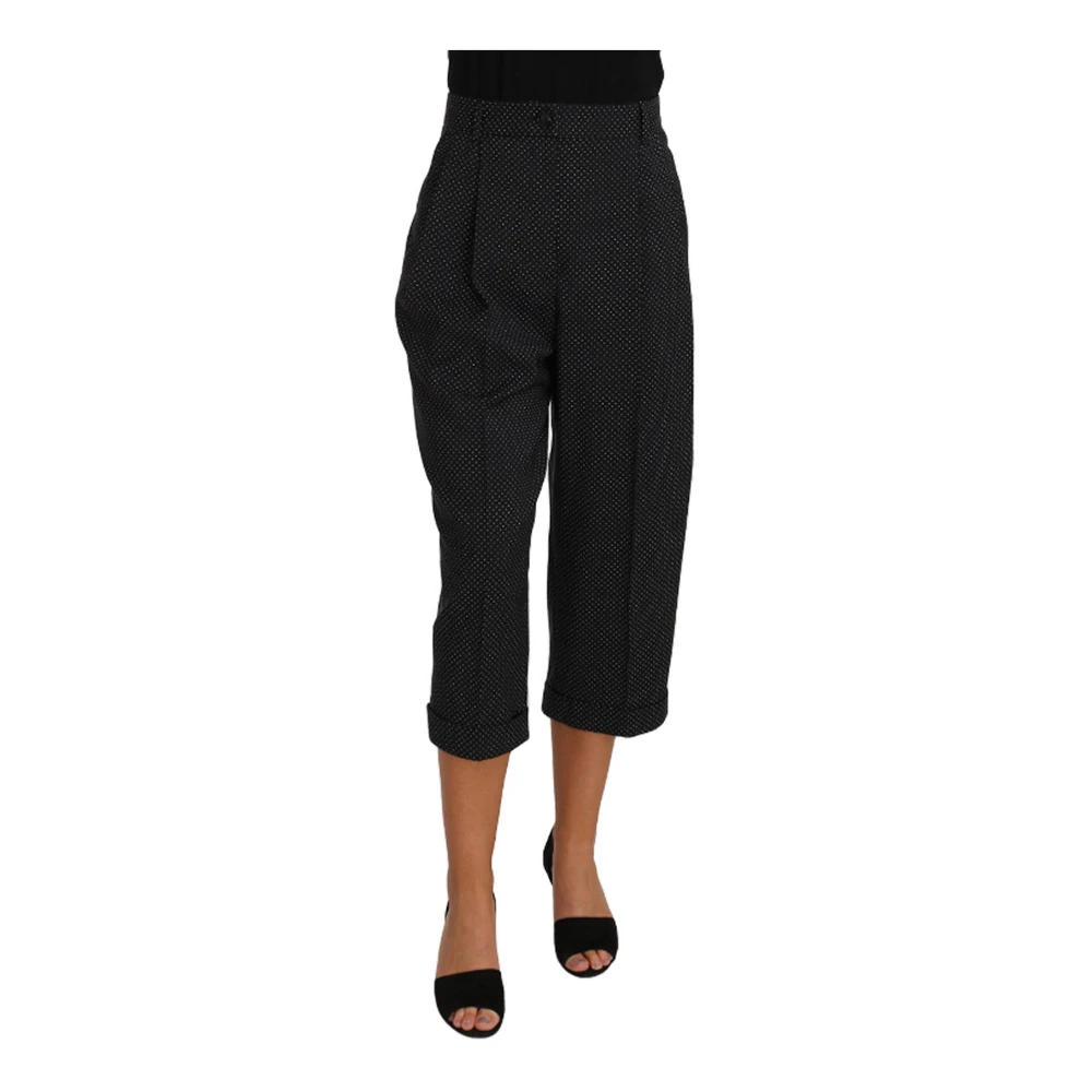 Dolce & Gabbana Zwarte Polka Dot Pegged Broek Black Dames