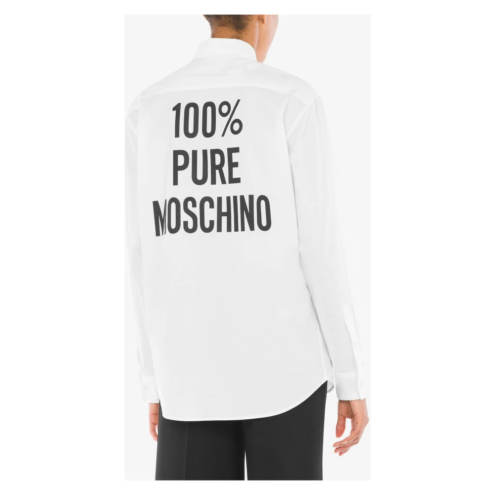 Moschino Katoenen overhemd met sloganprint White Heren