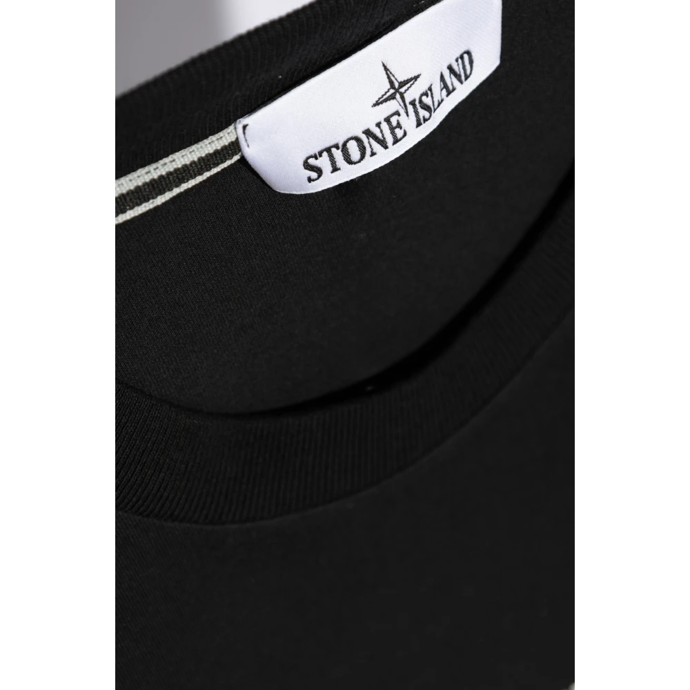Stone Island T-shirt met logo Black Heren