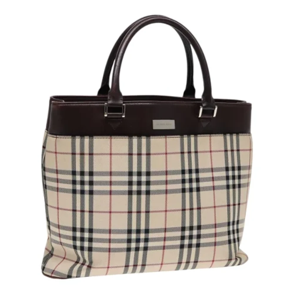 Burberry Vintage Pre-owned Canvas handbags Beige Dames