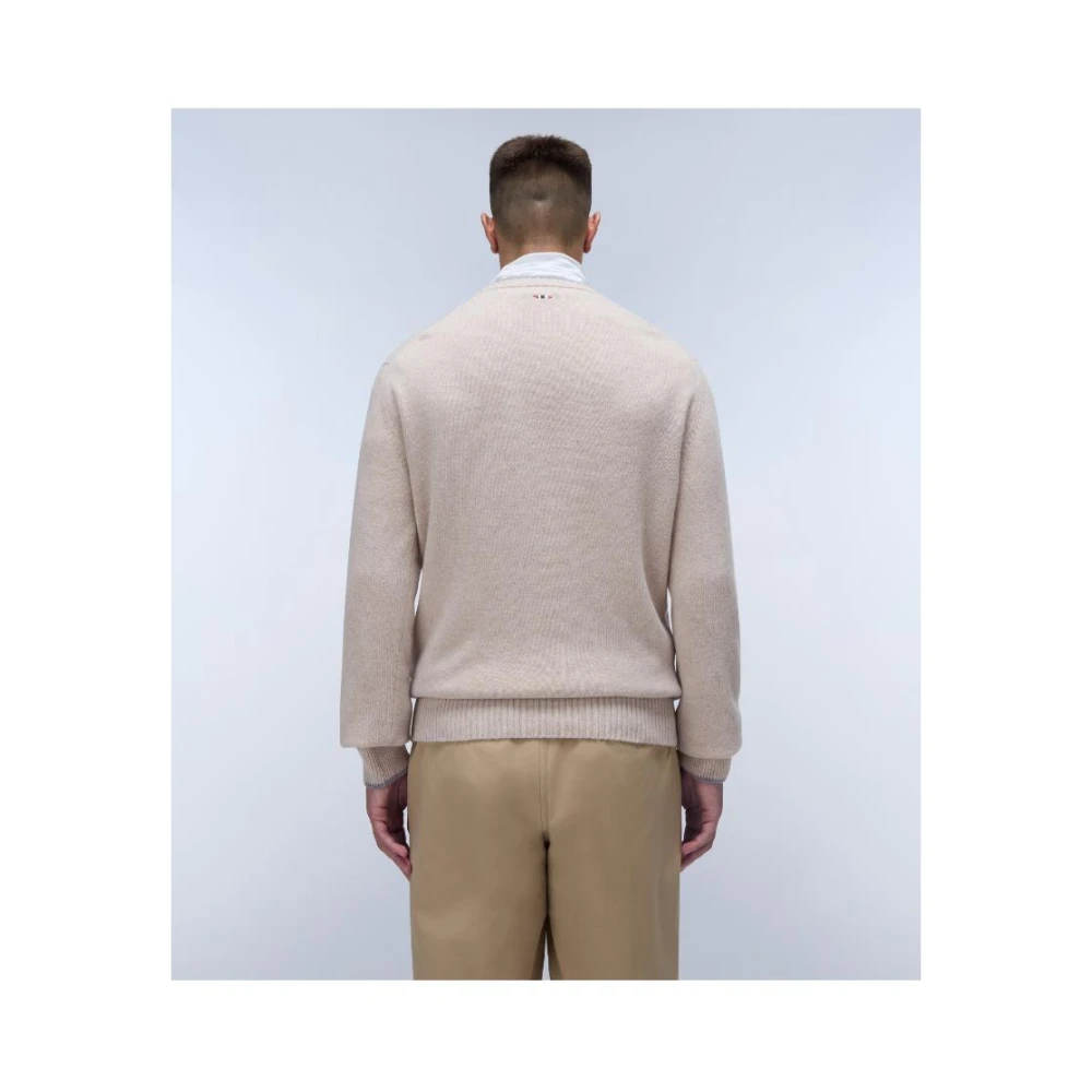 Napapijri Stijlvolle ronde hals gebreide kleding Beige Heren