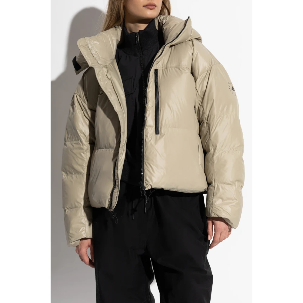 adidas by stella mccartney Geïsoleerde Jas met Logo Beige Dames