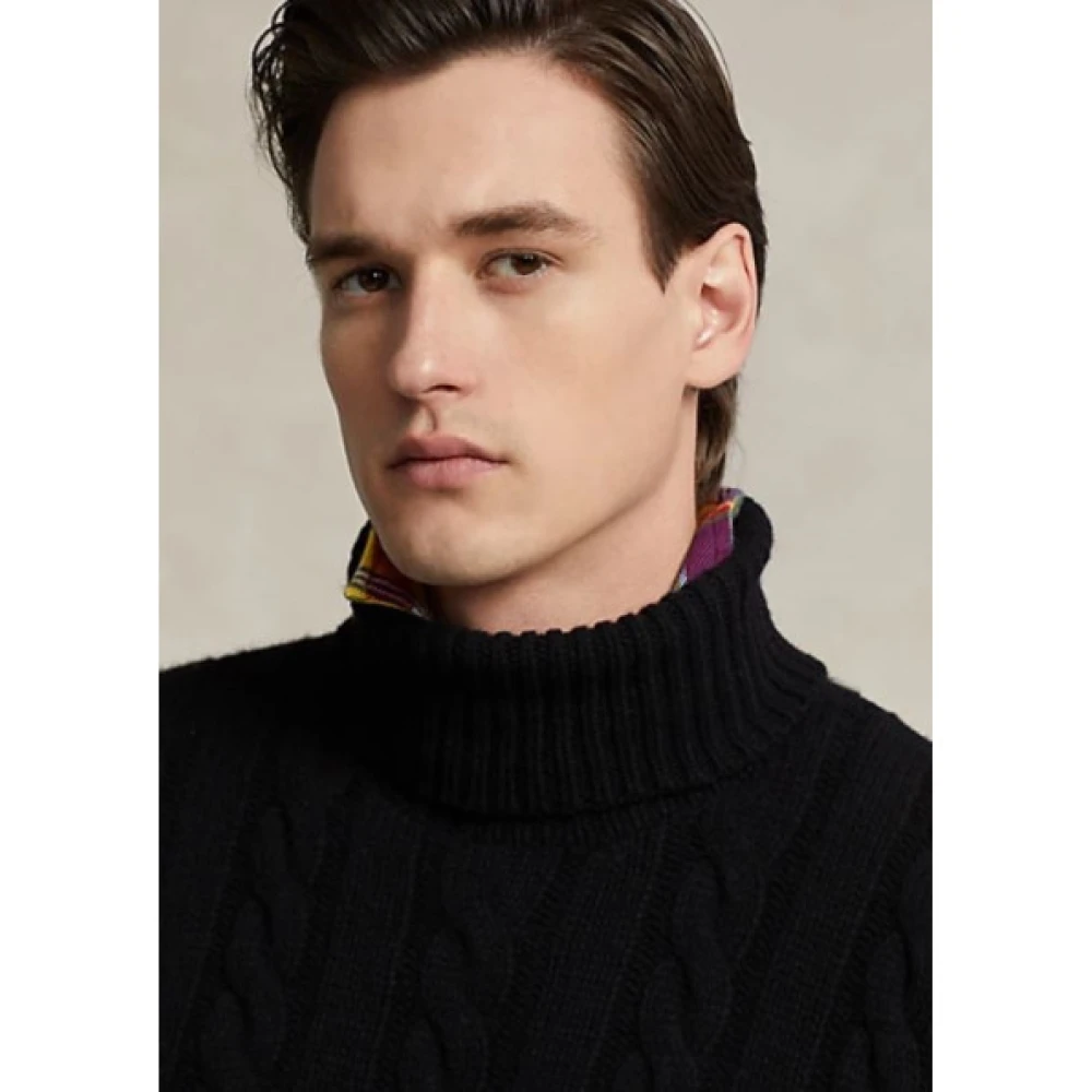 Polo Ralph Lauren Gebreide Coltrui met Twists Black Heren