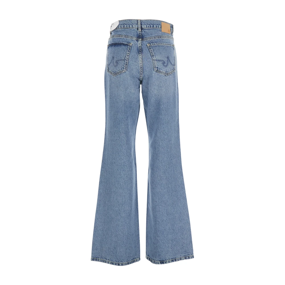 adriano goldschmied Blauwe Flared Jeans met Logo Patch Blue Dames