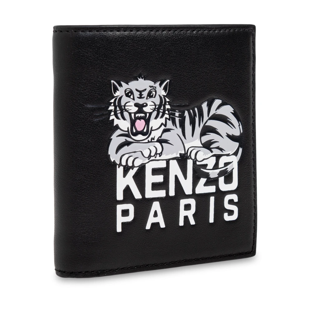Kenzo Leren portemonnee Black Heren
