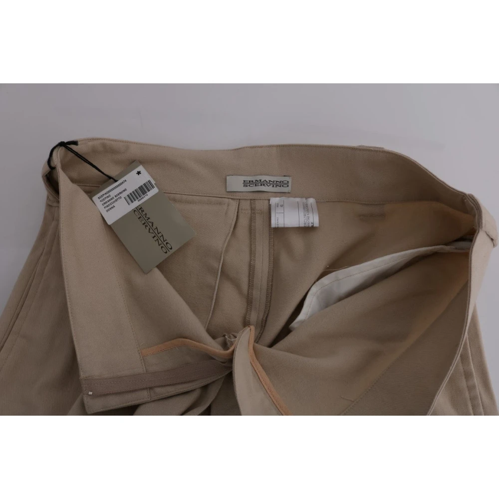 Ermanno Scervino Chique Beige Cropped Broek Regular Fit Beige Dames