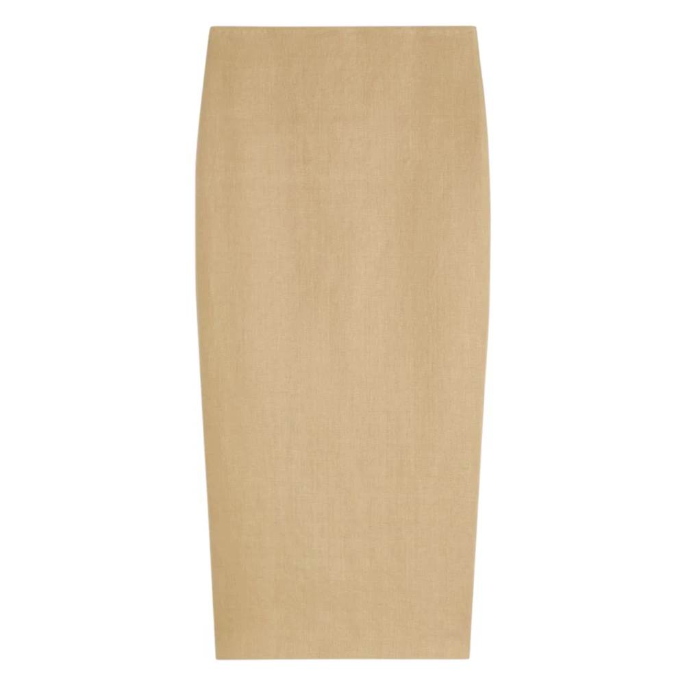 Max Mara Women's Beige Midi Skirts, M, Gonna