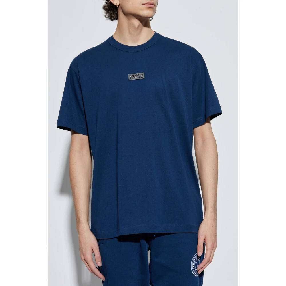 Versace Jeans Couture T-shirt met logo Blue Heren