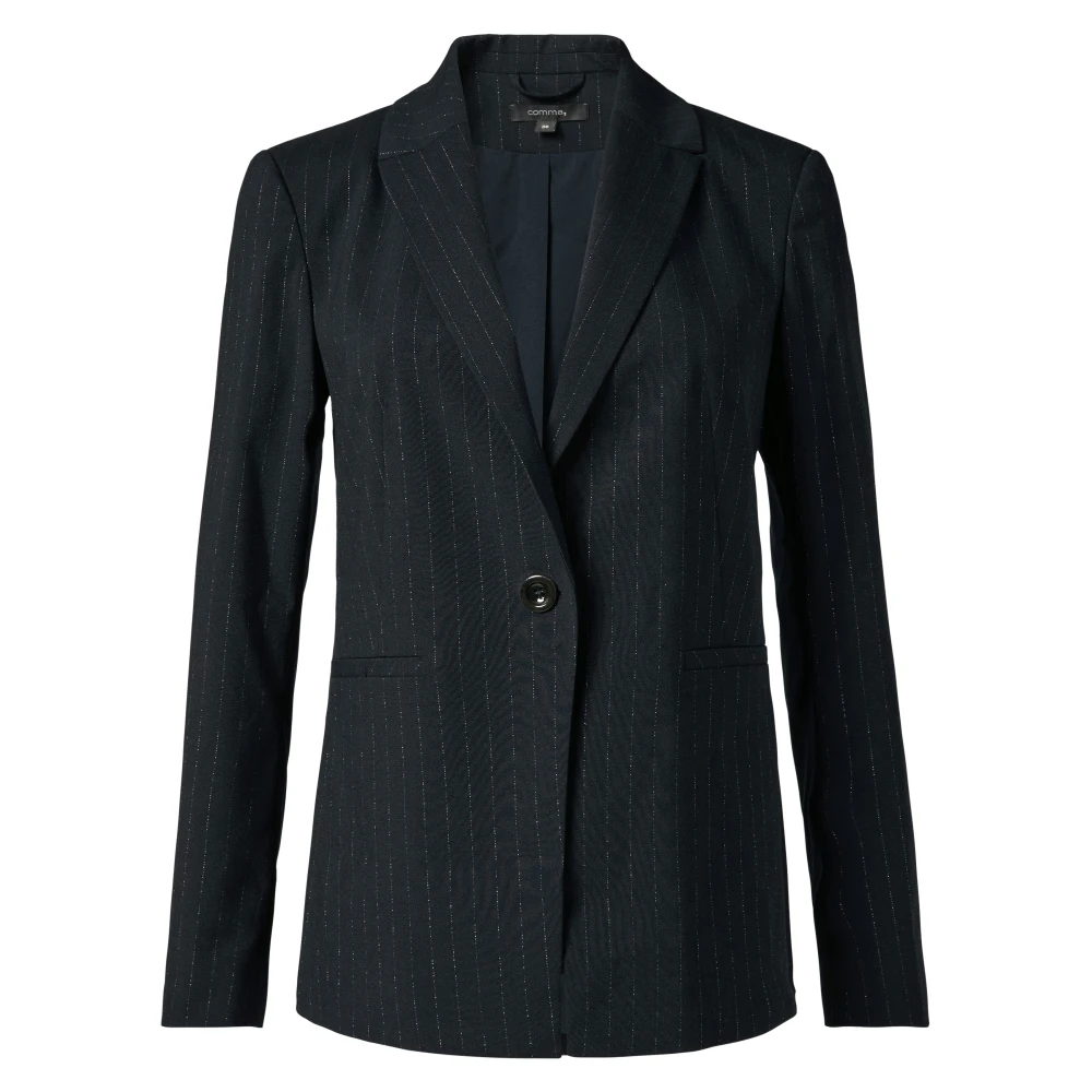 Comma Regular fit blazer met knoopsluiting en paspelzakken