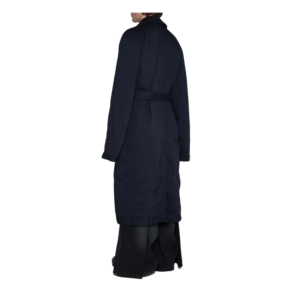 Balenciaga Belted Coat Black Heren