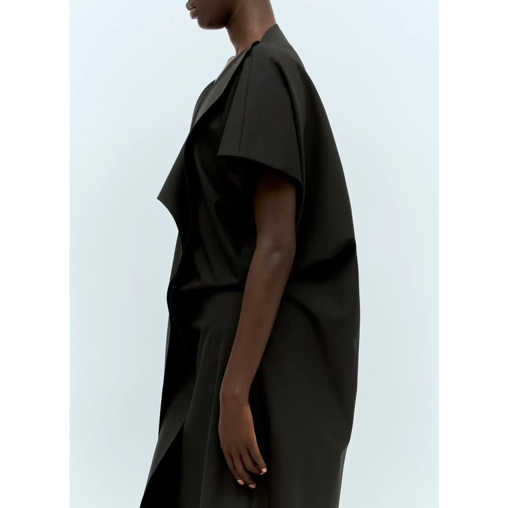 The Row Fold-Over V-Hals Jurk Front Split Black Dames
